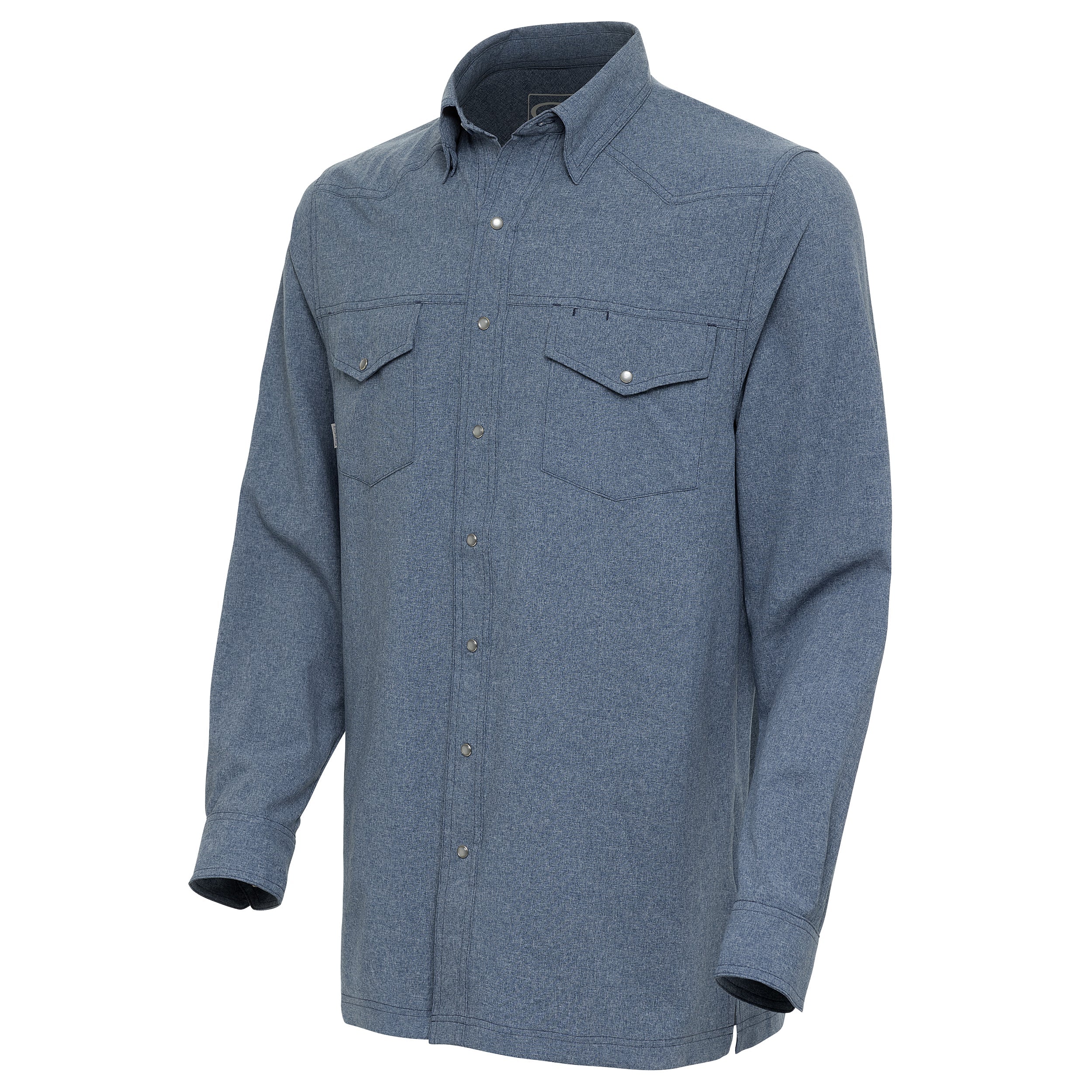 Deep Water Pearl Snap Long-Sleeve Shirt 2X Deep Water Pearl Snap Long-Sleeve Shirt 2X