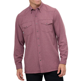 Maroon Pearl Snap Shirt | Long Sleeve-GameGuard