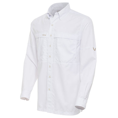 White MicroFiber Shirt | Long Sleeve - GameGuard