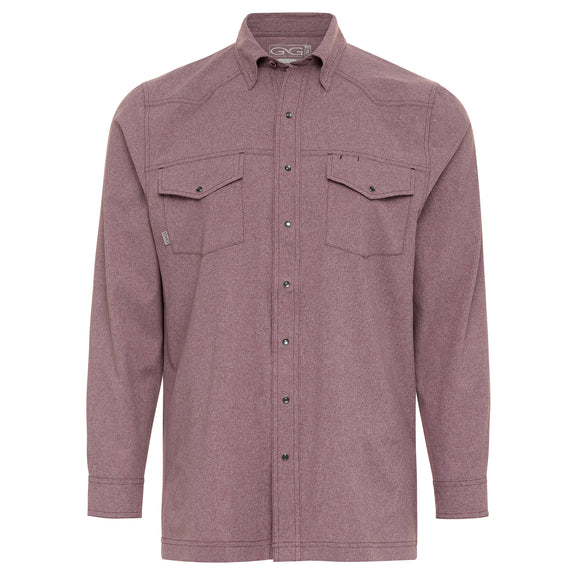 Maroon Pearl Snap Shirt | Long Sleeve - GameGuard