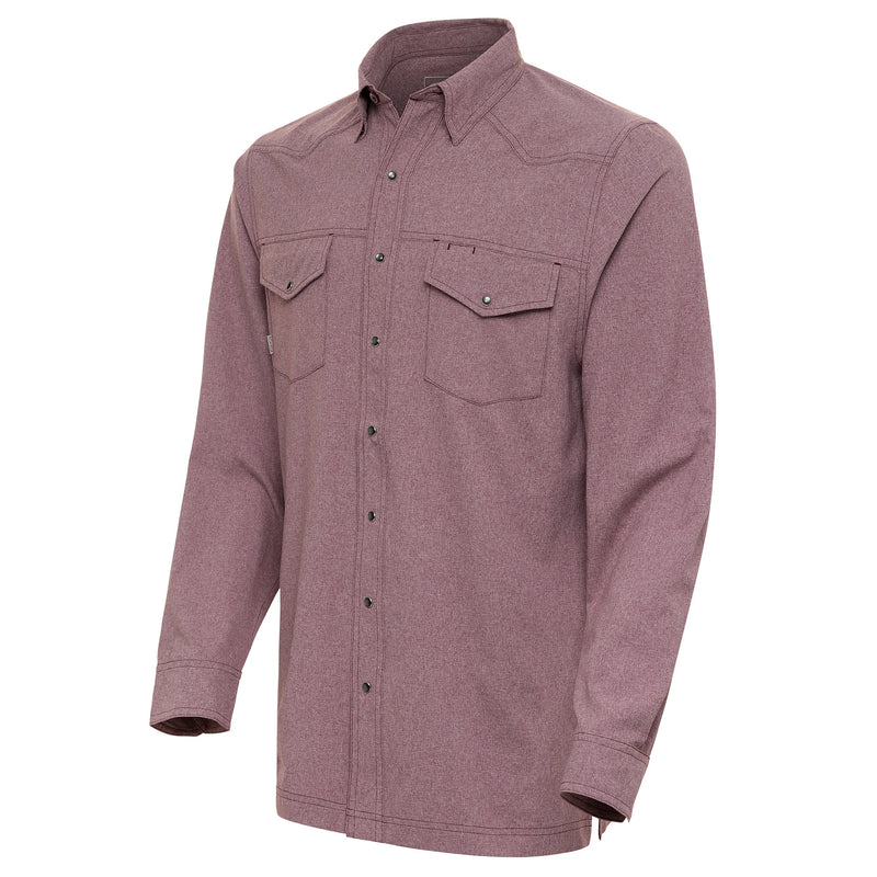 Load image into Gallery viewer, Maroon Pearl Snap Shirt | Long Sleeve - GameGuard
