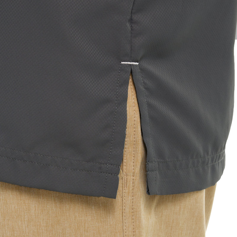 Load image into Gallery viewer, Side view of the grey gunmetal microfiber fishing shirt
