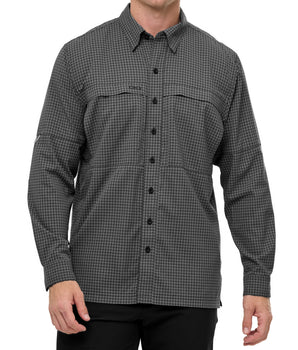 GunMetal TekCheck Shirt | Long Sleeve-GameGuard