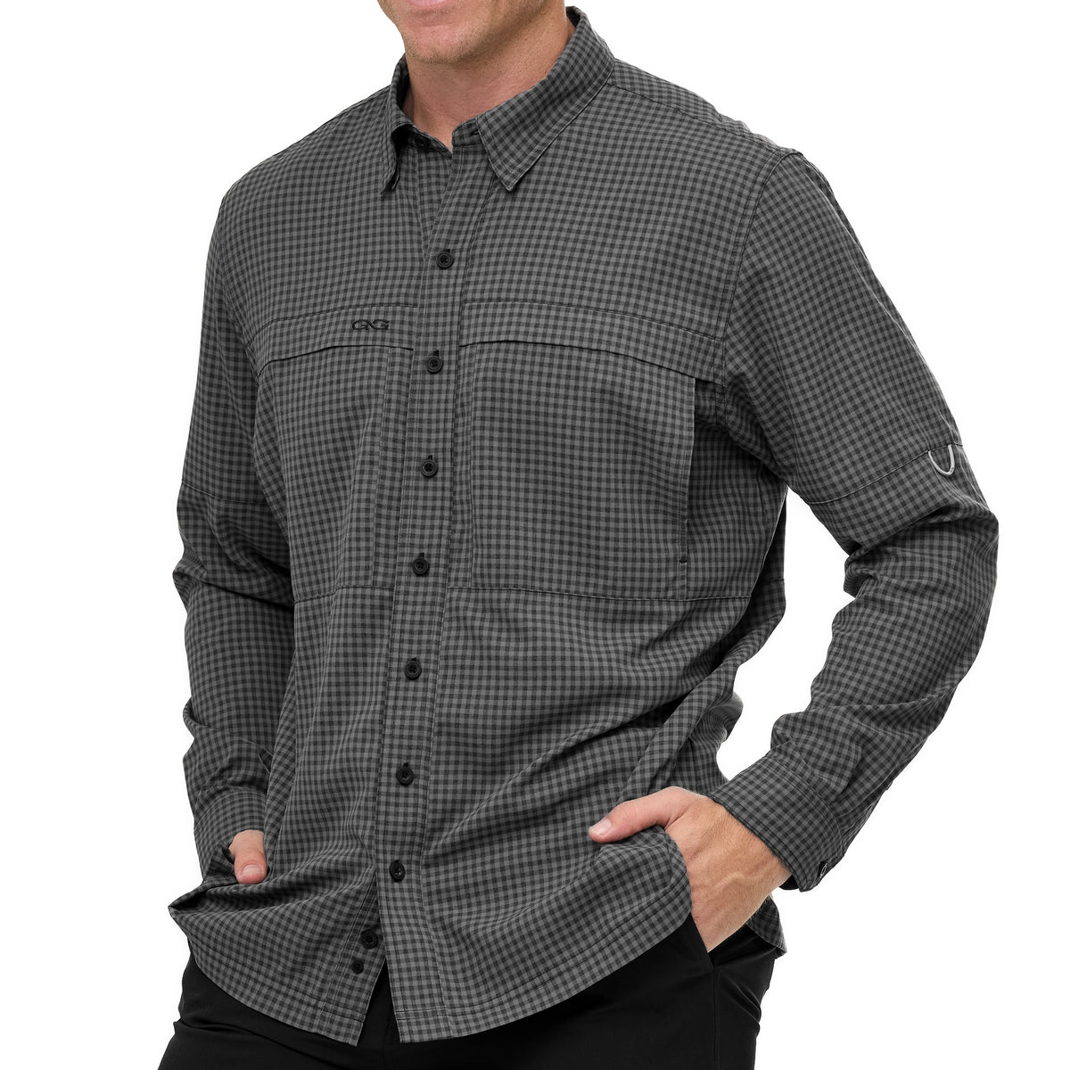 GunMetal TekCheck Shirt | Long Sleeve-GameGuard
