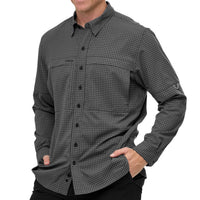 GunMetal TekCheck Shirt | Long Sleeve-GameGuard