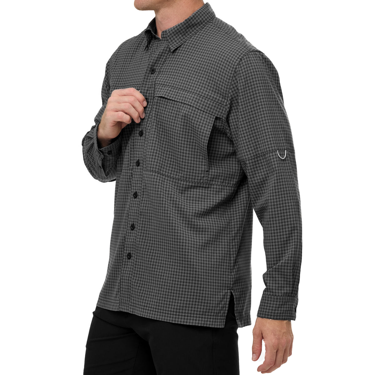 GunMetal TekCheck Shirt | Long Sleeve-GameGuard