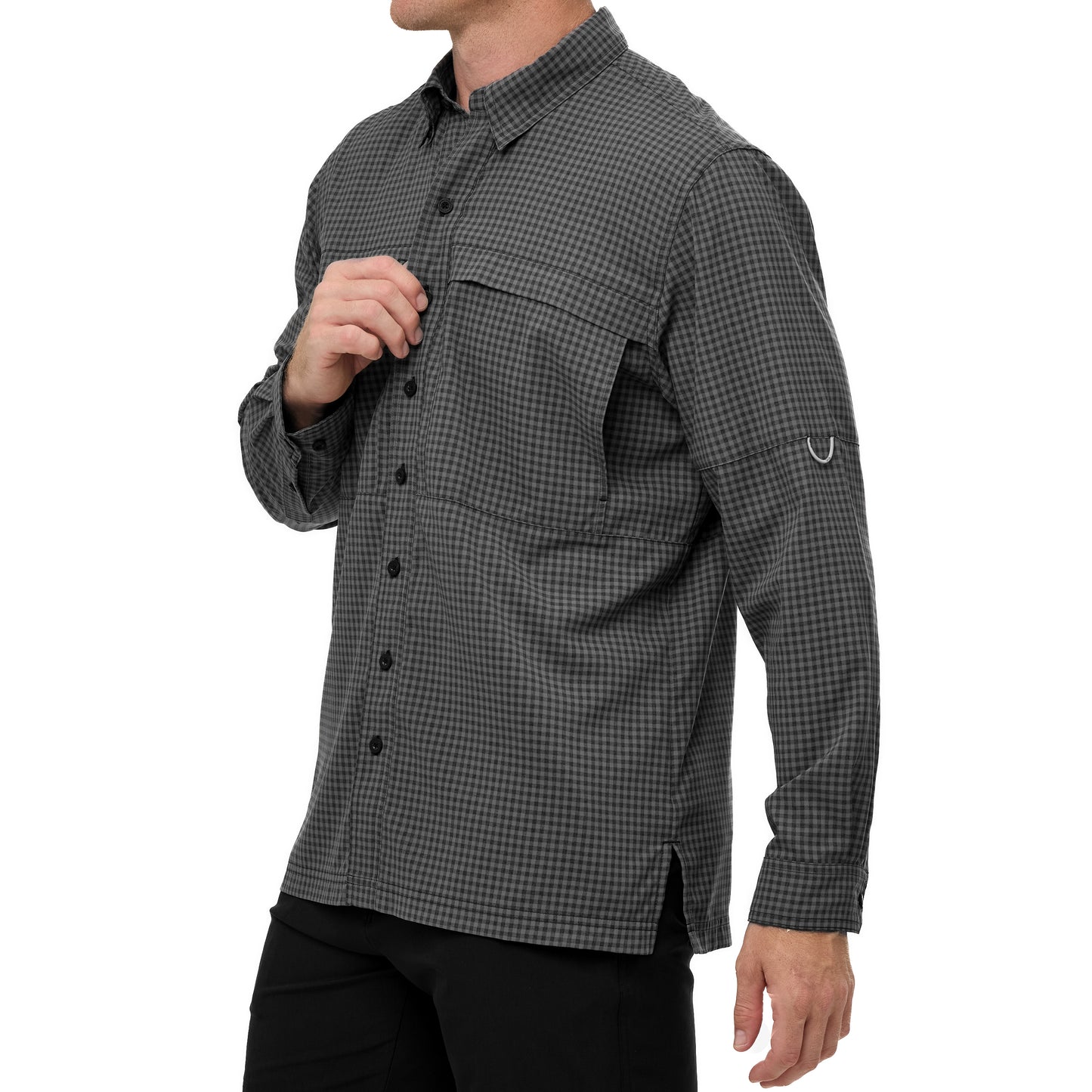 GunMetal TekCheck Shirt | Long Sleeve-GameGuard