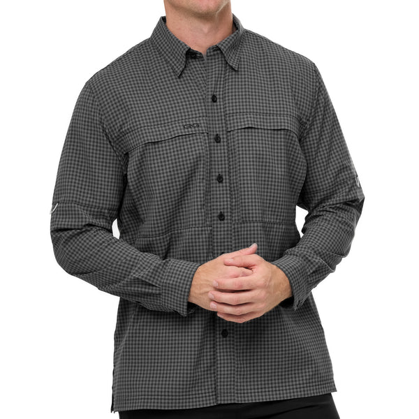 GunMetal TekCheck Shirt | Long Sleeve-GameGuard