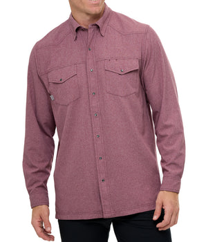 Maroon Pearl Snap Shirt | Long Sleeve-GameGuard