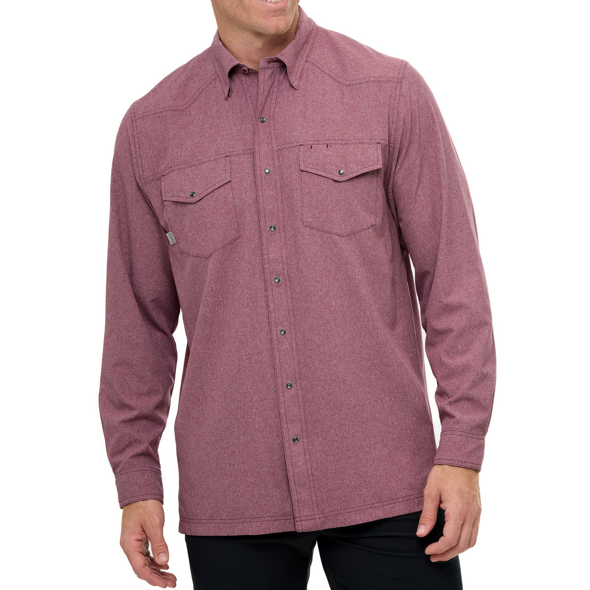 Maroon Pearl Snap Shirt | Long Sleeve-GameGuard