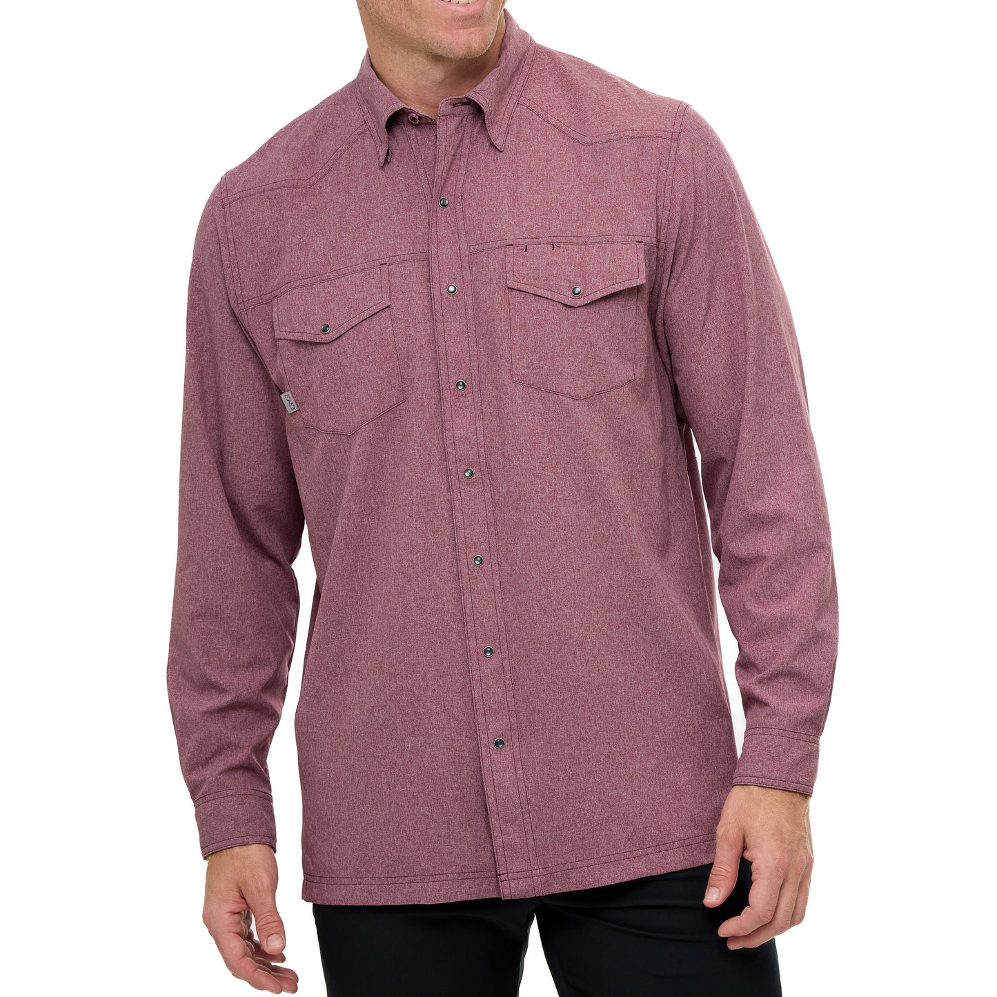 Maroon Pearl Snap Shirt | Long Sleeve-GameGuard