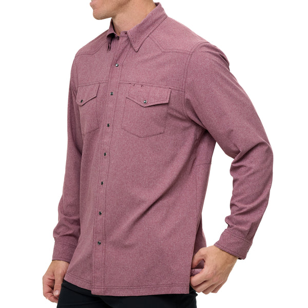 Maroon Pearl Snap Shirt | Long Sleeve-GameGuard