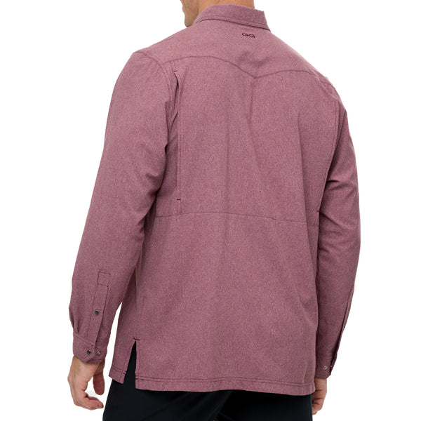 Maroon Pearl Snap Shirt | Long Sleeve-GameGuard