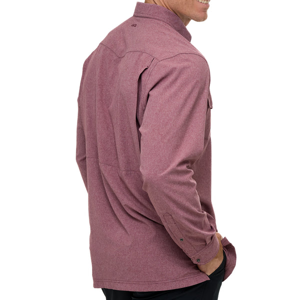 Maroon Pearl Snap Shirt | Long Sleeve-GameGuard