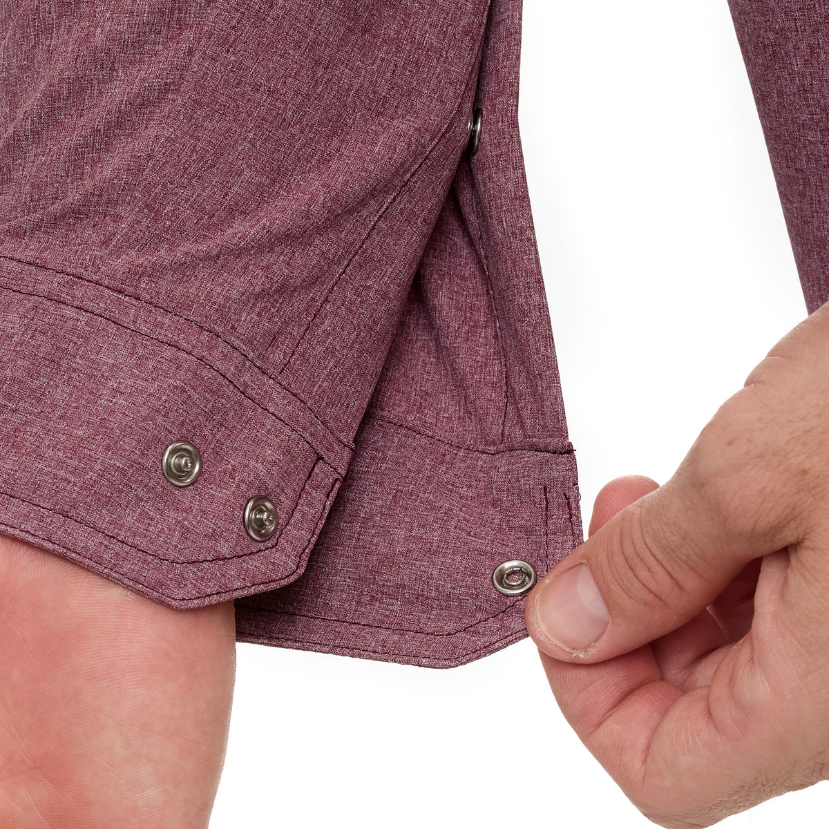 Maroon Pearl Snap Shirt | Long Sleeve-GameGuard