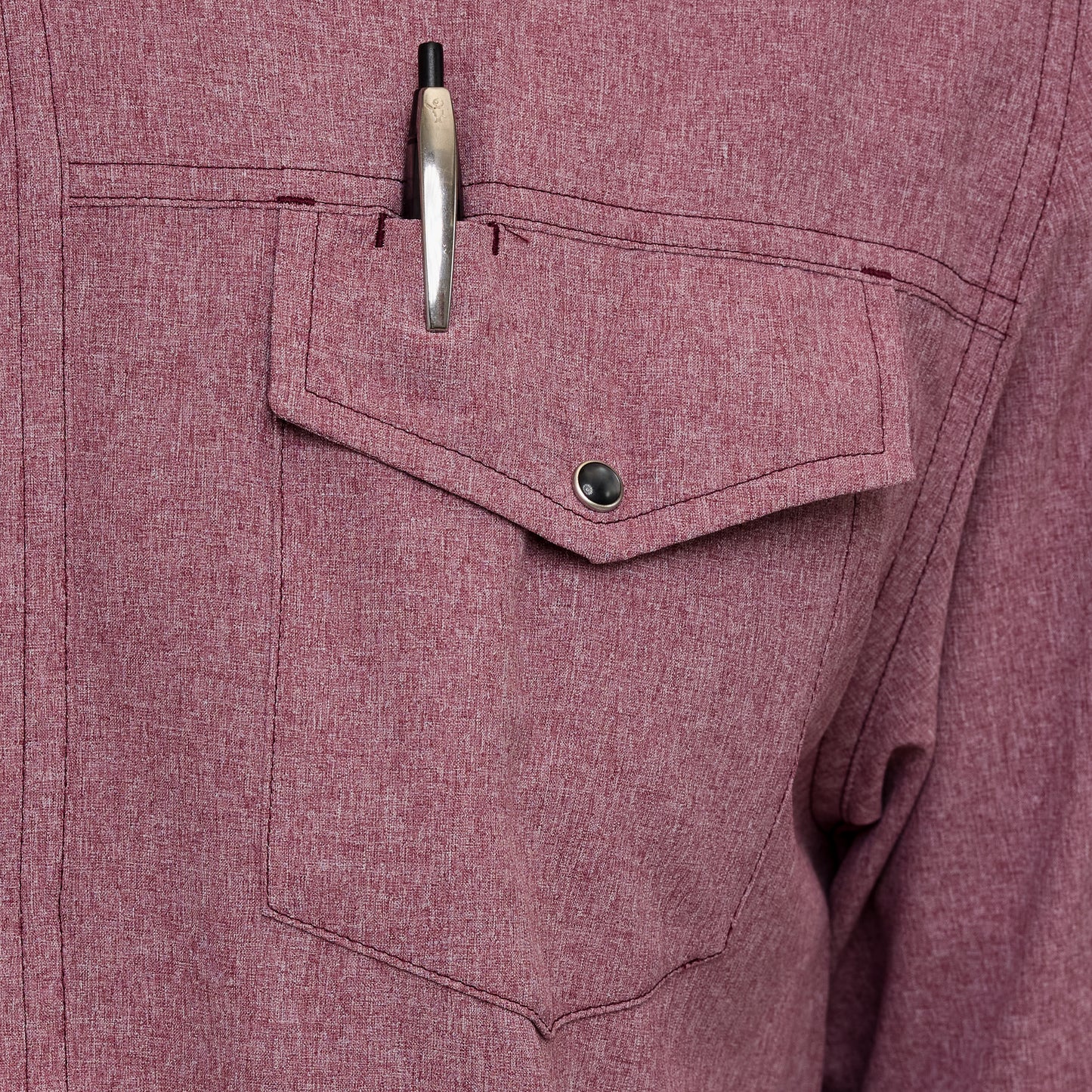 Maroon Pearl Snap Shirt | Long Sleeve-GameGuard