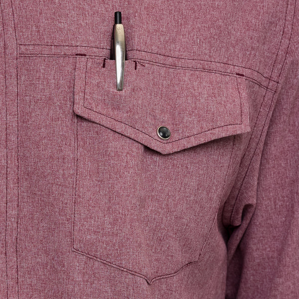 Maroon Pearl Snap Shirt | Long Sleeve-GameGuard