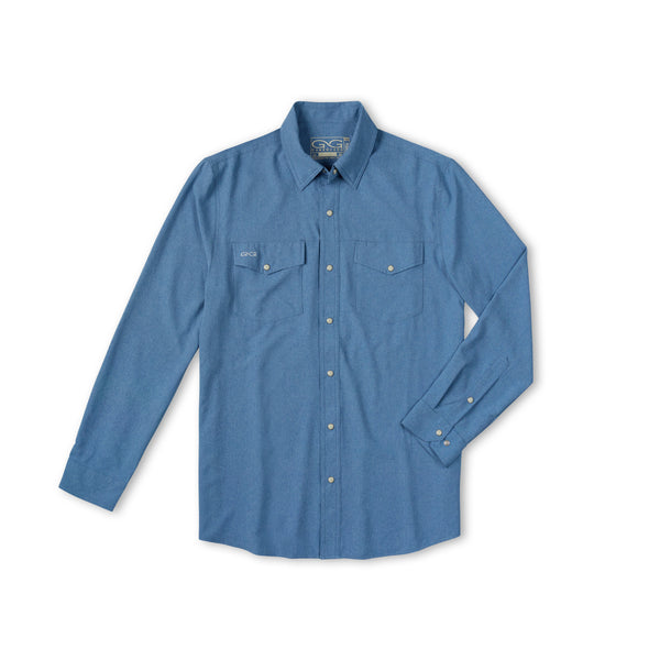 Off-Road Blue StockYard Shirt | Long Sleeve