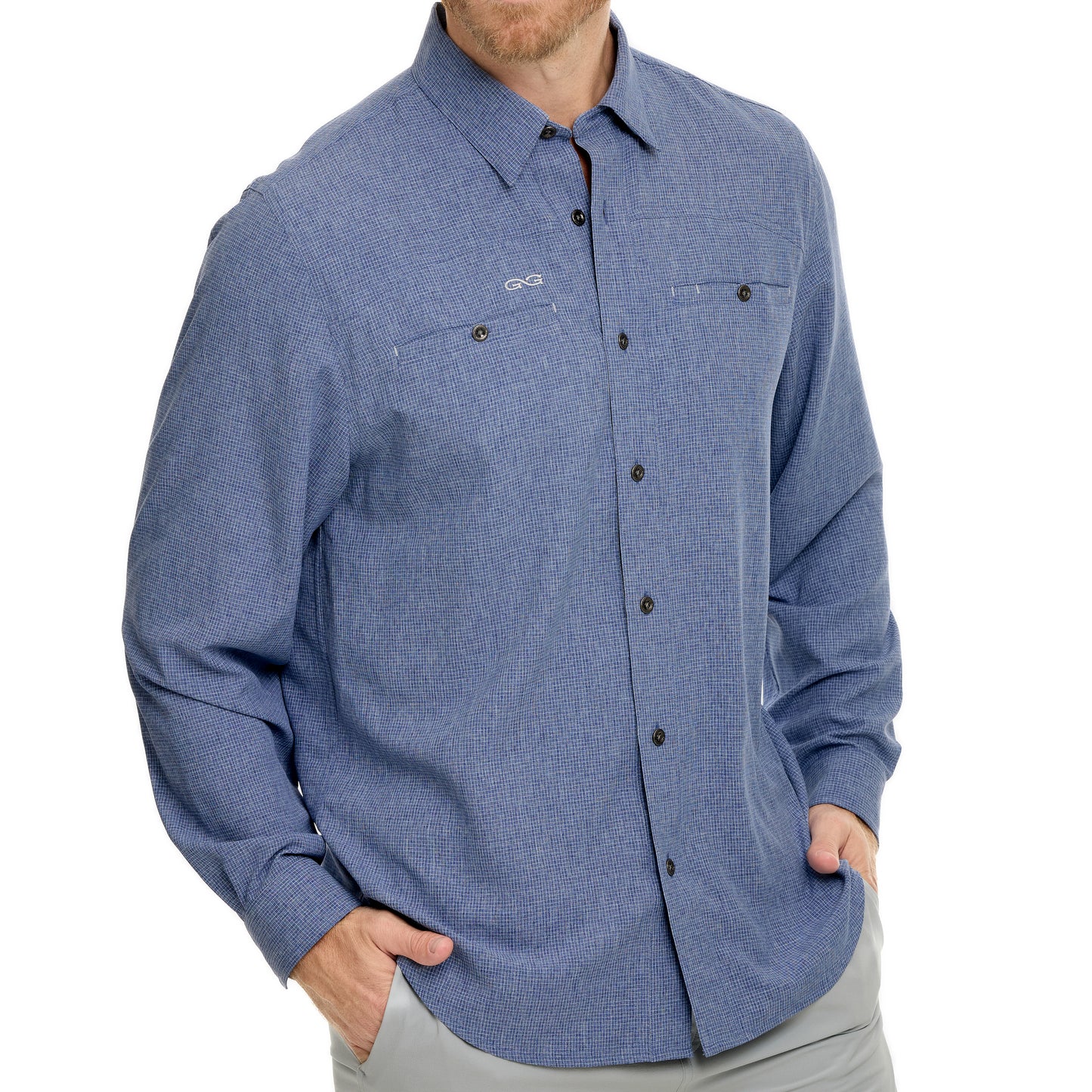 Indigo Maverick Shirt | Long Sleeve-GameGuard
