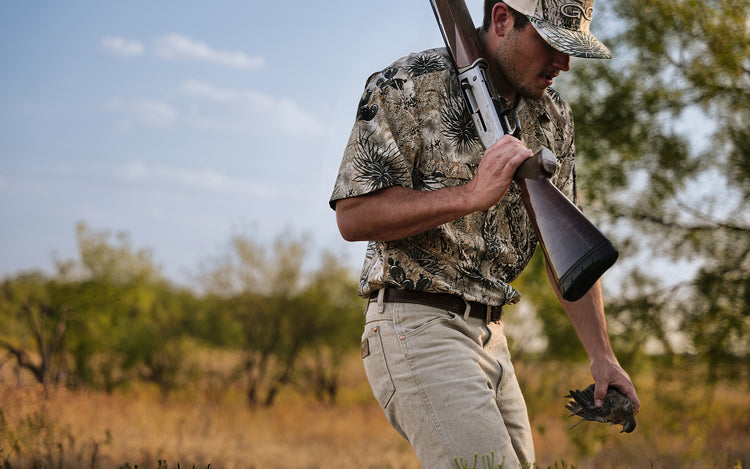 man wearing game guarddove hunting 